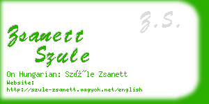 zsanett szule business card